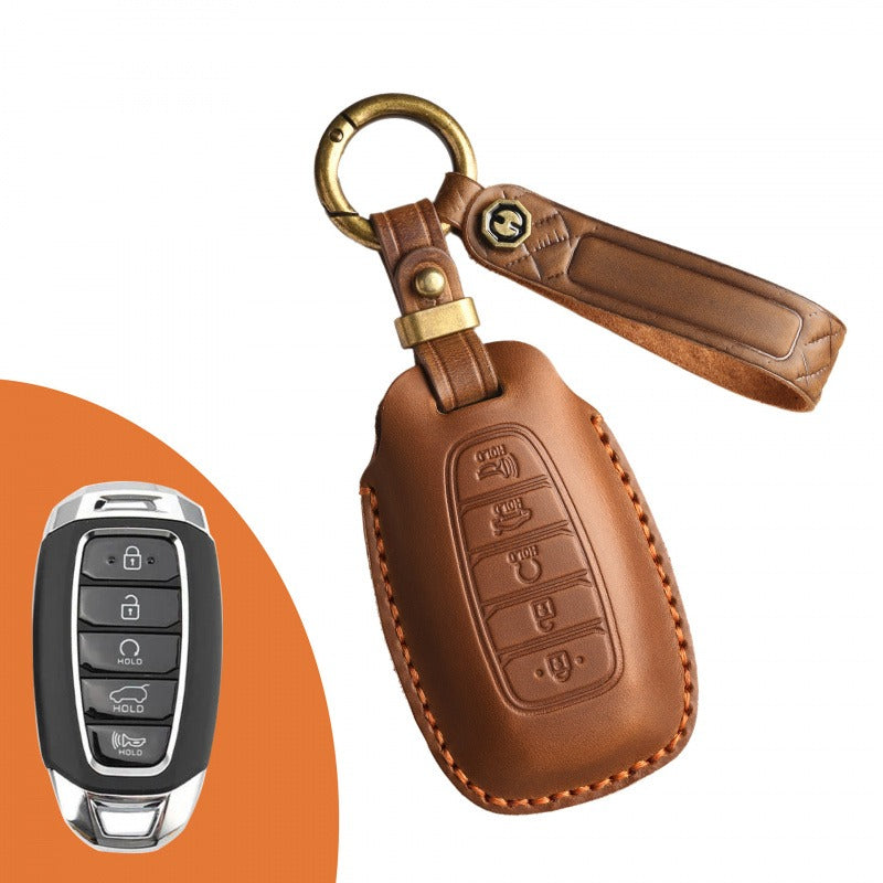 Hyundai Lafesta Custo Leather Key Case(#HY201) - Key-5 / Brown