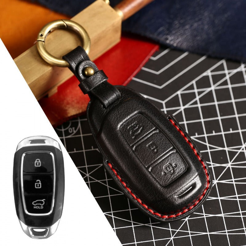 Hyundai Lafesta Custo Sonata Leather Key Case(#HY197) - Key-3 / Black