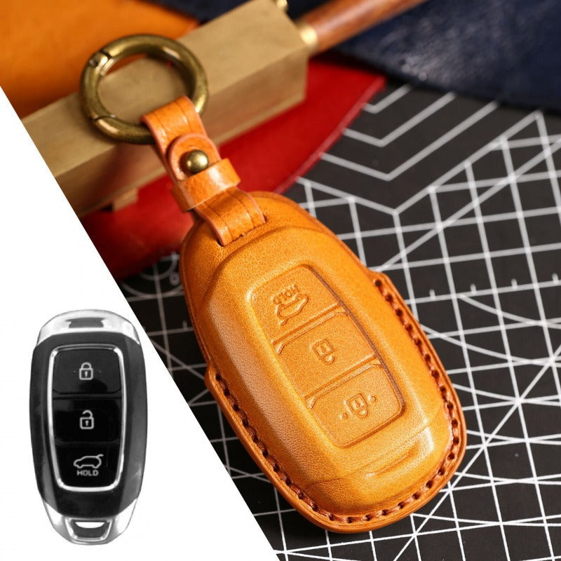 Hyundai Lafesta Custo Sonata Leather Key Case(#HY197) - Key-3 / Yellow