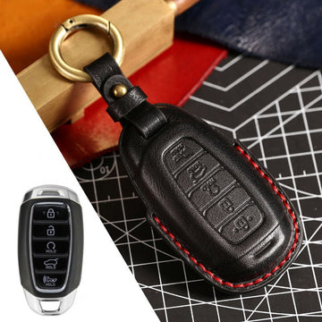 Hyundai Lafesta Custo Sonata Leather Key Case(#HY197) - Key-5 / Black