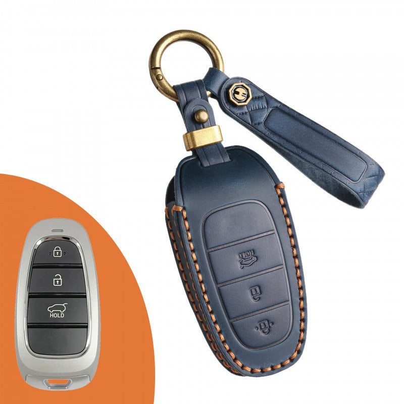 Hyundai STARIA SONATA Leather Key Case(#HY194) - Key-3 / Blue