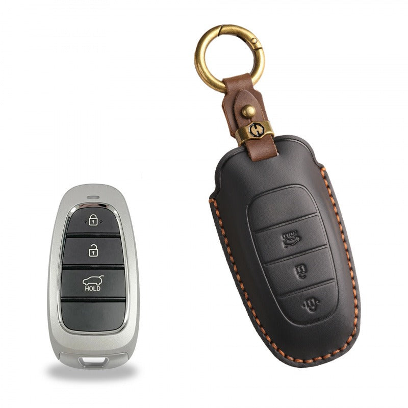 Hyundai STARIA / SONATA Leather Key Case（#HY211） - Key-3 / Brown
