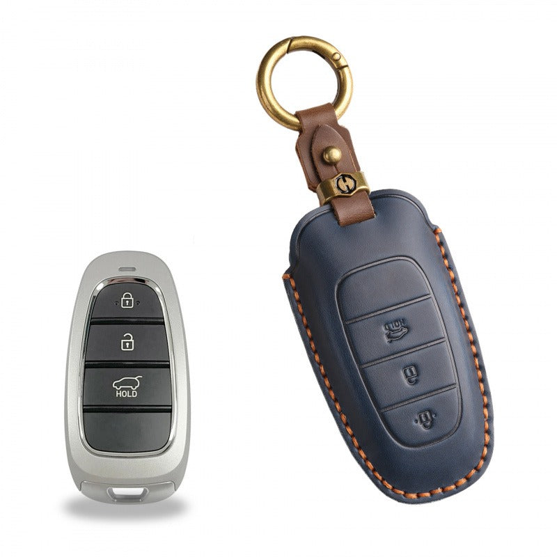 Hyundai STARIA / SONATA Leather Key Case（#HY211） - Key-3 / Blue