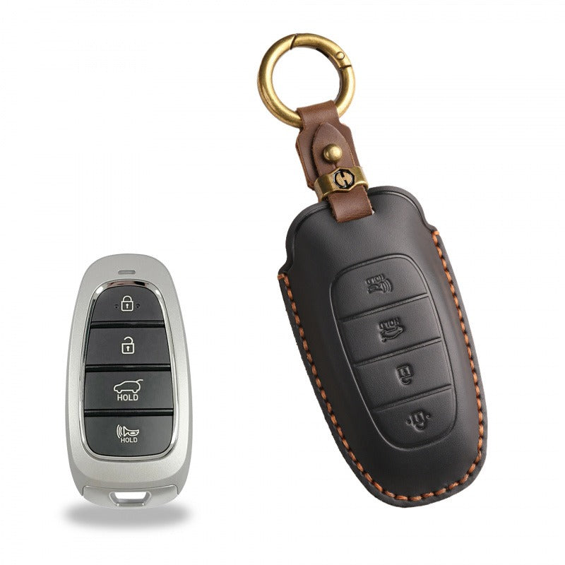 Hyundai STARIA / SONATA Leather Key Case（#HY211） - Key-4 Speaker button / Black