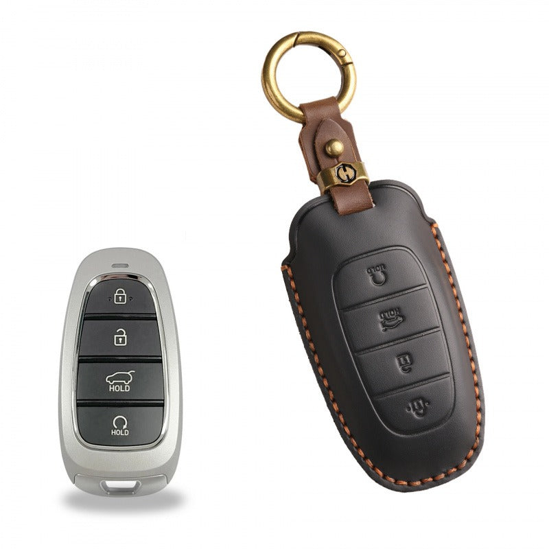 Hyundai STARIA / SONATA Leather Key Case（#HY211） - Key-4 Start button / Black