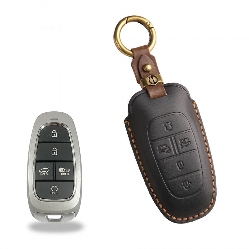 Hyundai STARIA / SONATA Leather Key Case（#HY211） - Key-5 / Black