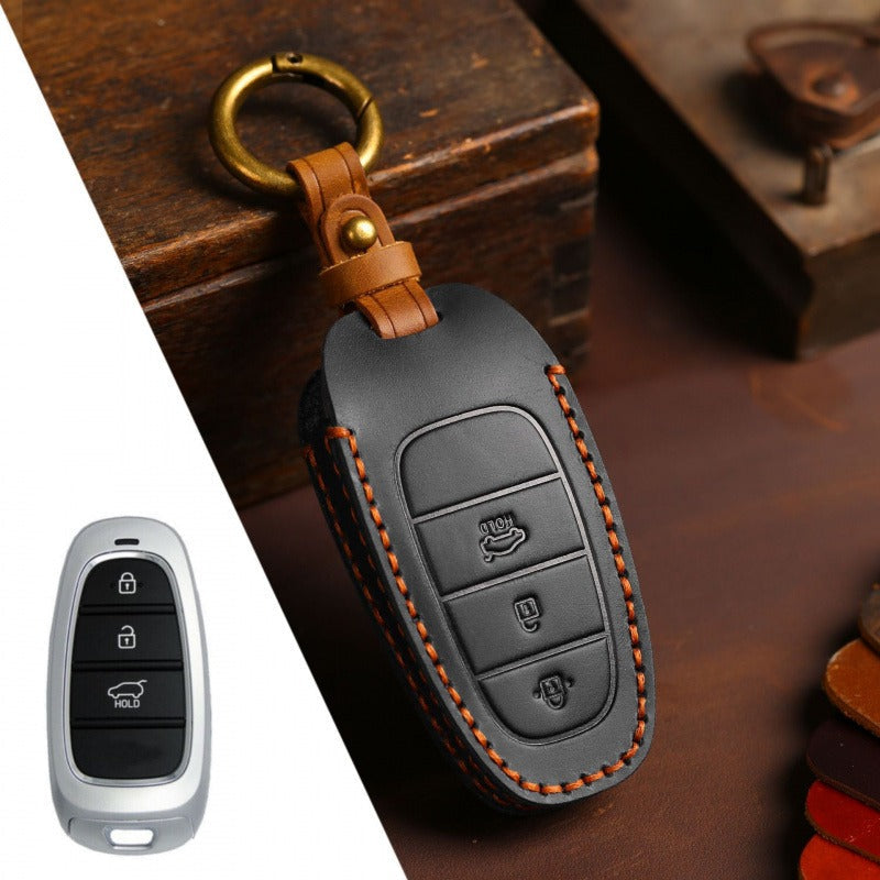 Hyundai STARIA / SONATA Leather Key Case(#HY217) - Key-3 / Black