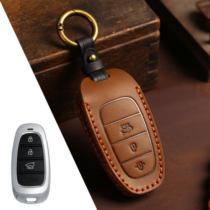 Hyundai STARIA / SONATA Leather Key Case(#HY217) - Key-3 / Brown