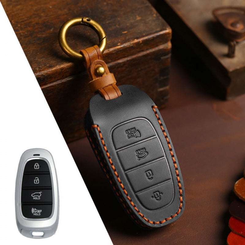 Hyundai STARIA / SONATA Leather Key Case(#HY217) - Key-4 / Black