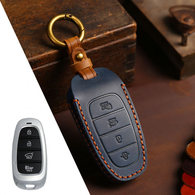 Hyundai STARIA / SONATA Leather Key Case(#HY217) - Key-4 / Blue