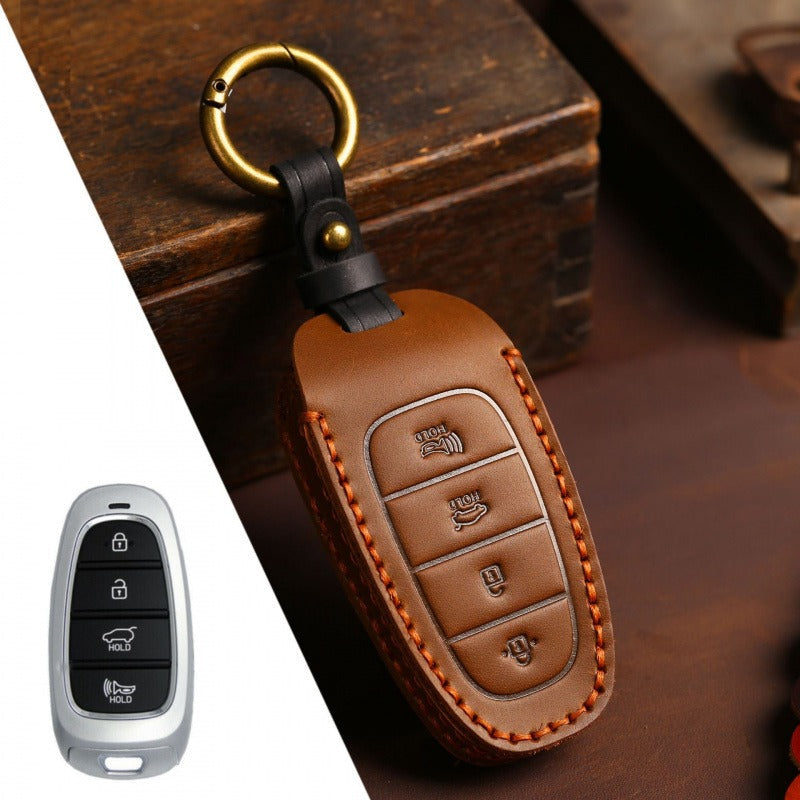 Hyundai STARIA / SONATA Leather Key Case(#HY217) - Key-4 / Brown