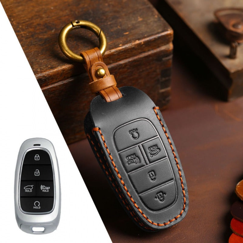 Hyundai STARIA / SONATA Leather Key Case(#HY217) - Key-5 / Black
