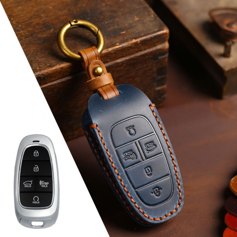Hyundai STARIA / SONATA Leather Key Case(#HY217) - Key-5 / Blue