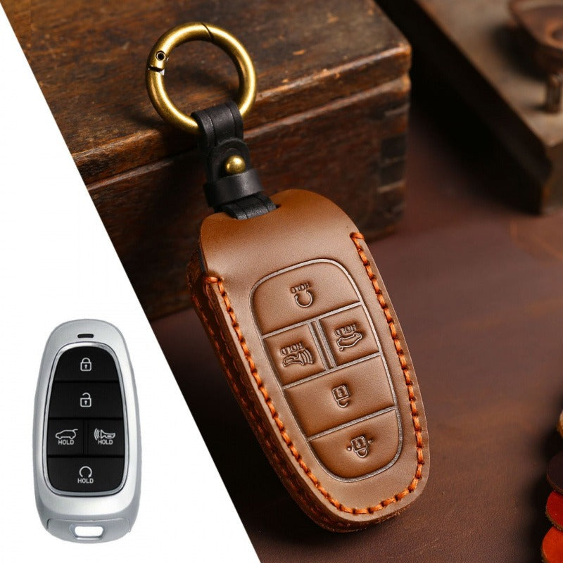 Hyundai STARIA / SONATA Leather Key Case(#HY217) - Key-5 / Brown