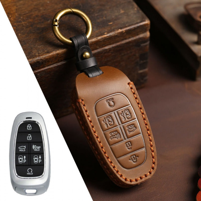 Hyundai STARIA / SONATA Leather Key Case(#HY217) - Key-7 / Brown