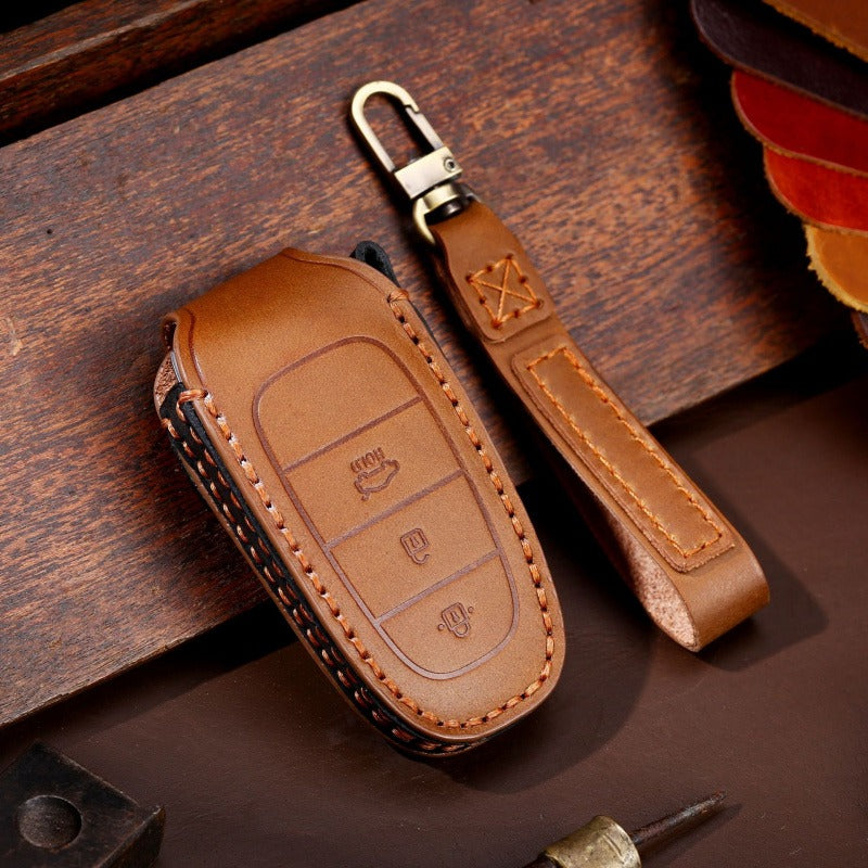 Hyundai Tucson L Kona Leather Key Case(#HY200) - Brown