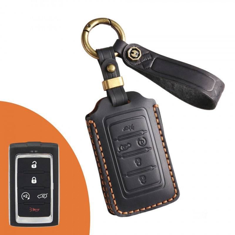 Jeep 2021–2025 Leather Key Case(#JE173) - Black / Key-5