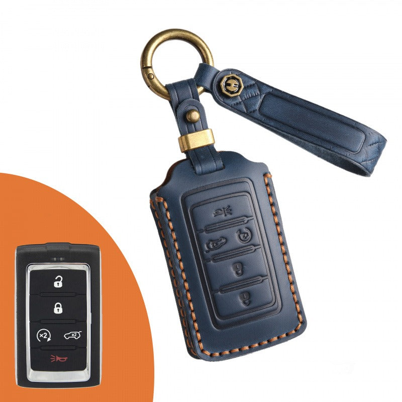 Jeep 2021–2025 Leather Key Case(#JE173) - Blue / Key-5
