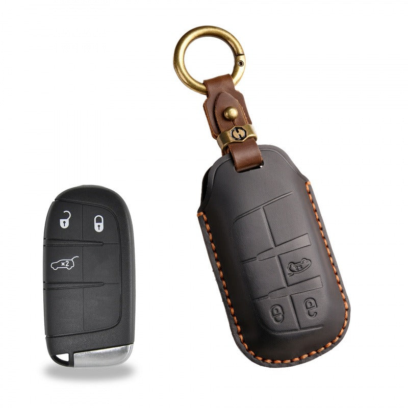Jeep Compass Commander Leather Key Case(#JE179) - Key-3 / Black