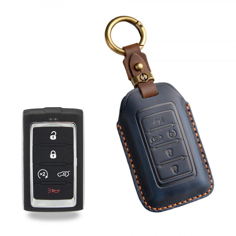 Jeep Grand Cherokee 4xe Leather Key Case(#JP32) - Blue