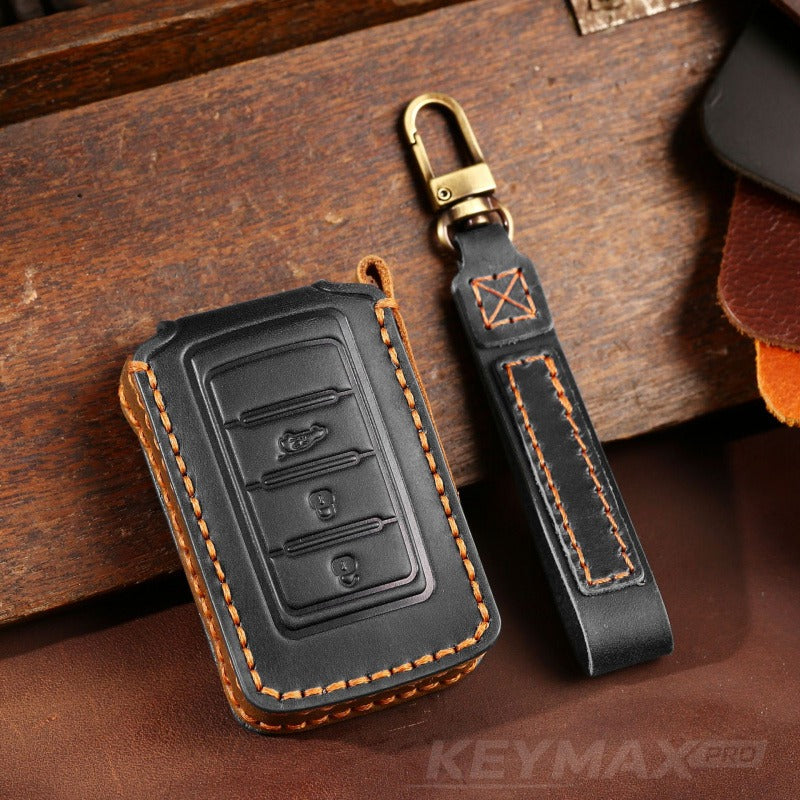 Jeep Grand Cherokee New Key Leather Case(#JE177) - Key-3 / Black