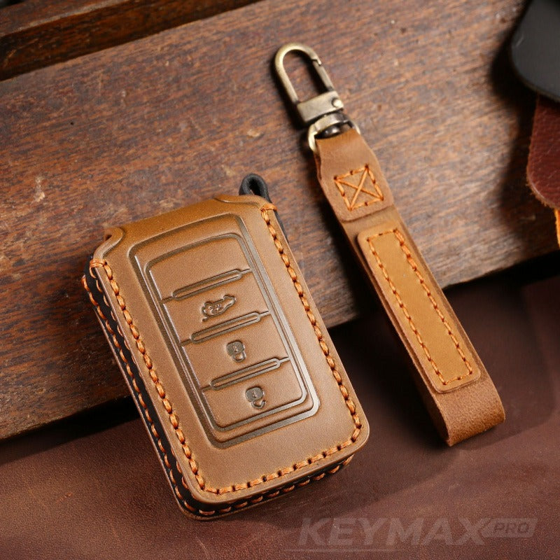 Jeep Grand Cherokee New Key Leather Case(#JE177) - Key-3 / Brown