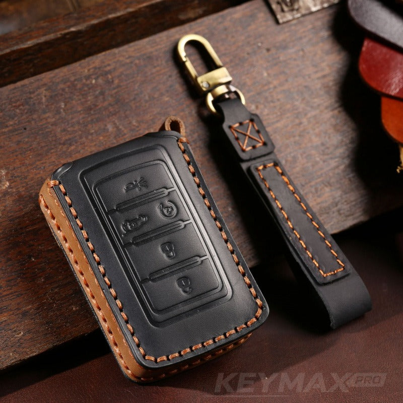 Jeep Grand Cherokee New Key Leather Case(#JE177) - Key-5 / Black