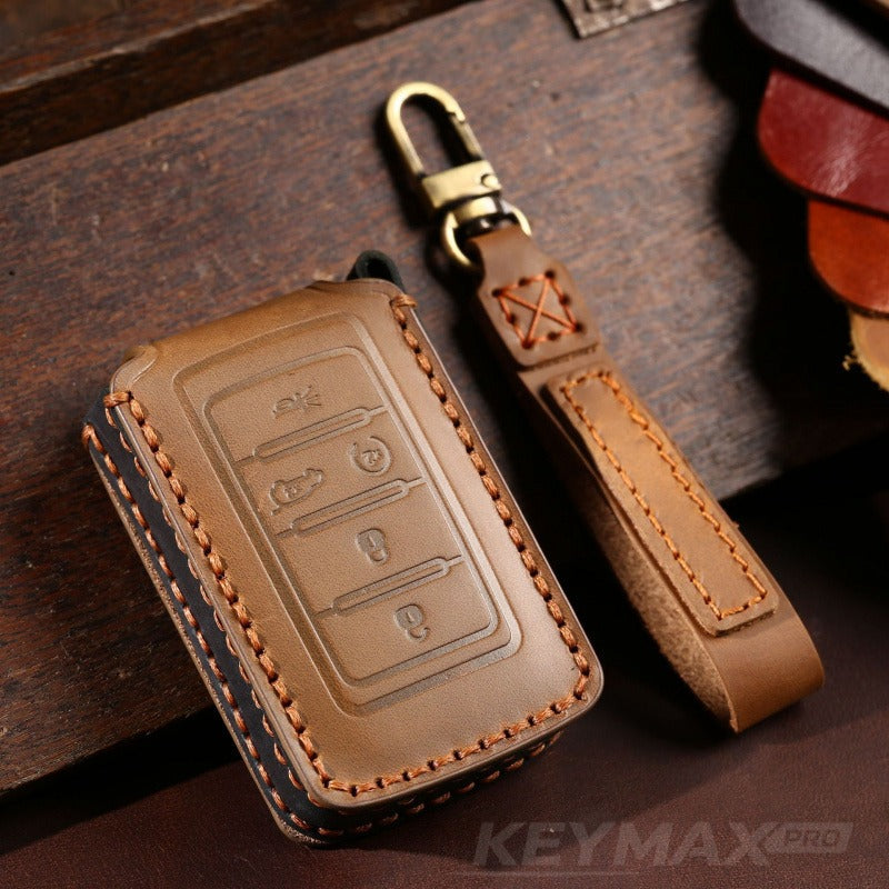Jeep Grand Cherokee New Key Leather Case(#JE177) - Key-5 / Brown