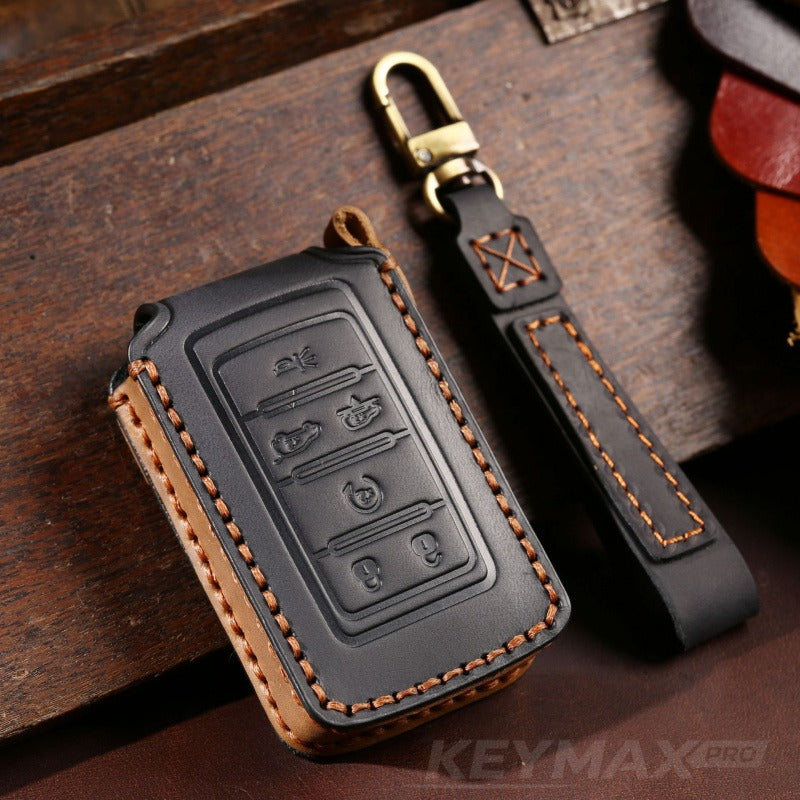 Jeep Grand Cherokee New Key Leather Case(#JE177) - Key-6 / Black