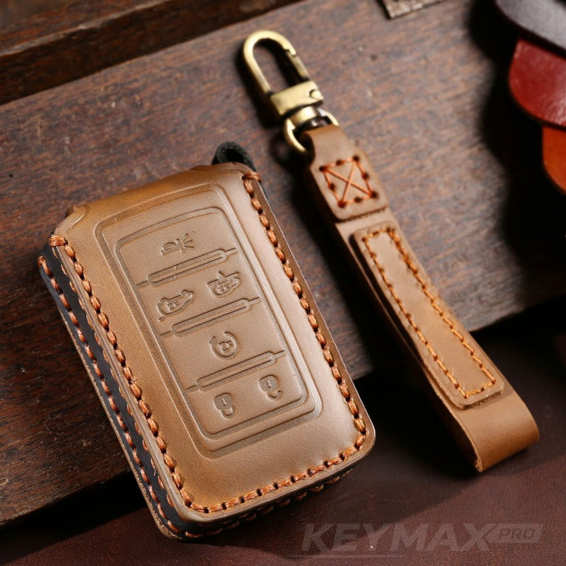 Jeep Grand Cherokee New Key Leather Case(#JE177) - Key-6 / Brown
