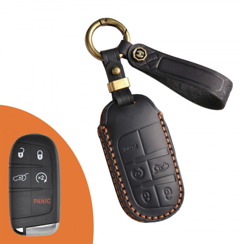 Jeep Grand Commander Grand Cherokee Leather Key Case(#JE174) - Black