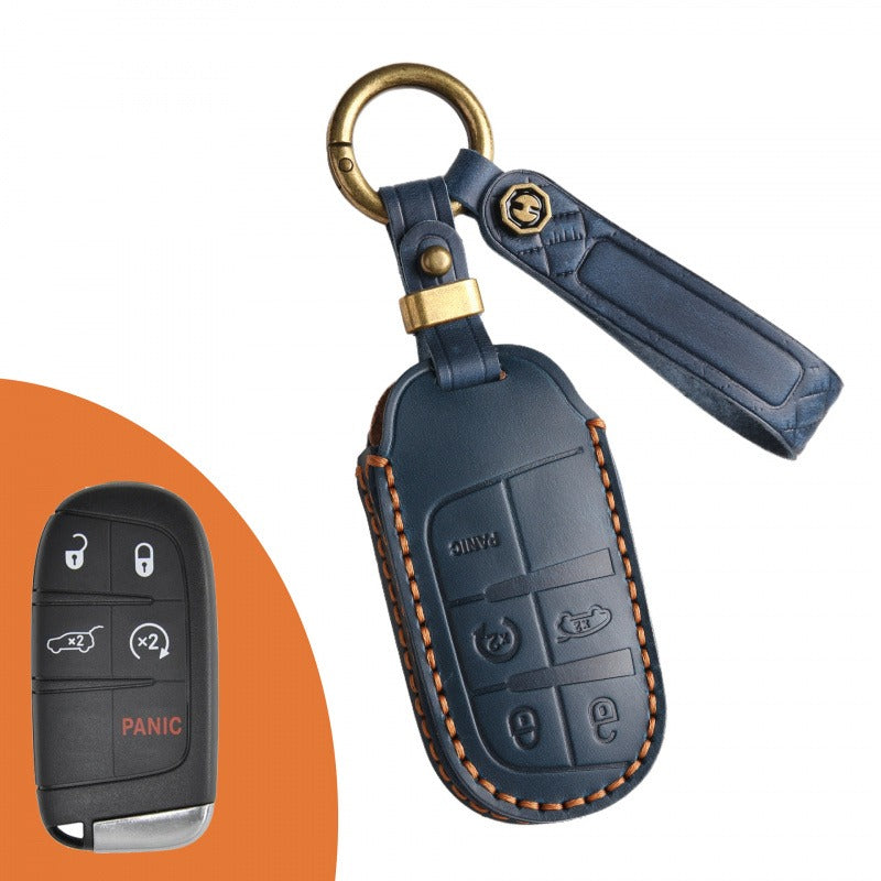 Jeep Grand Commander Grand Cherokee Leather Key Case(#JE174) - Blue