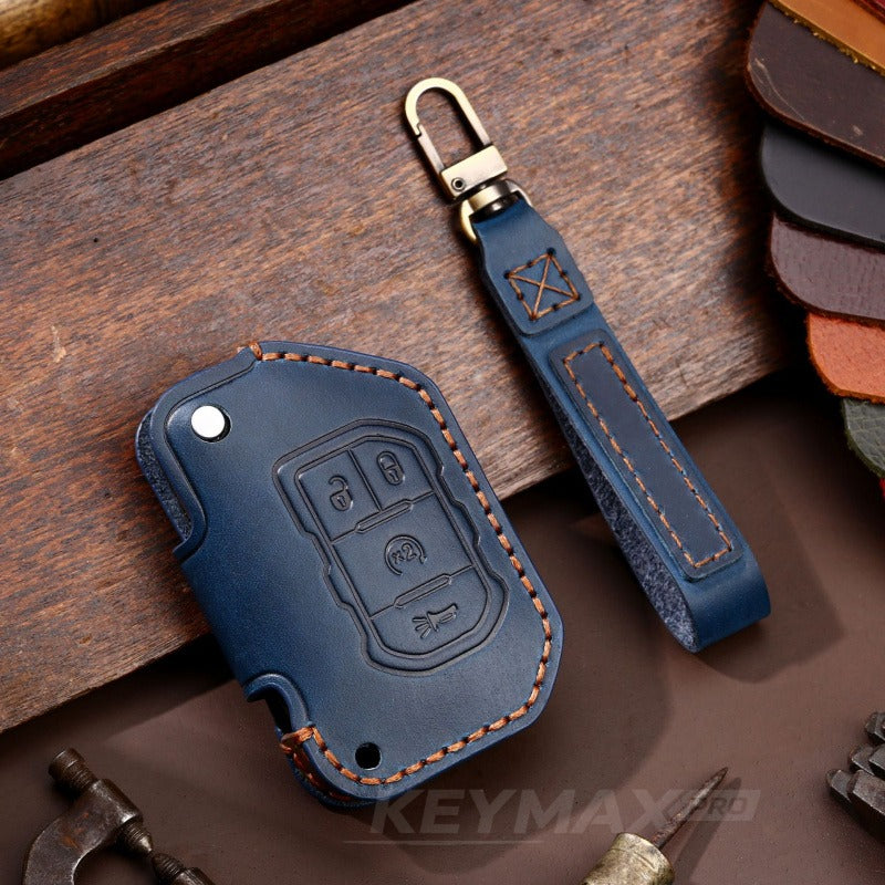 Jeep Wrangler Leather Key Case(#JE172) - Blue / Key-4