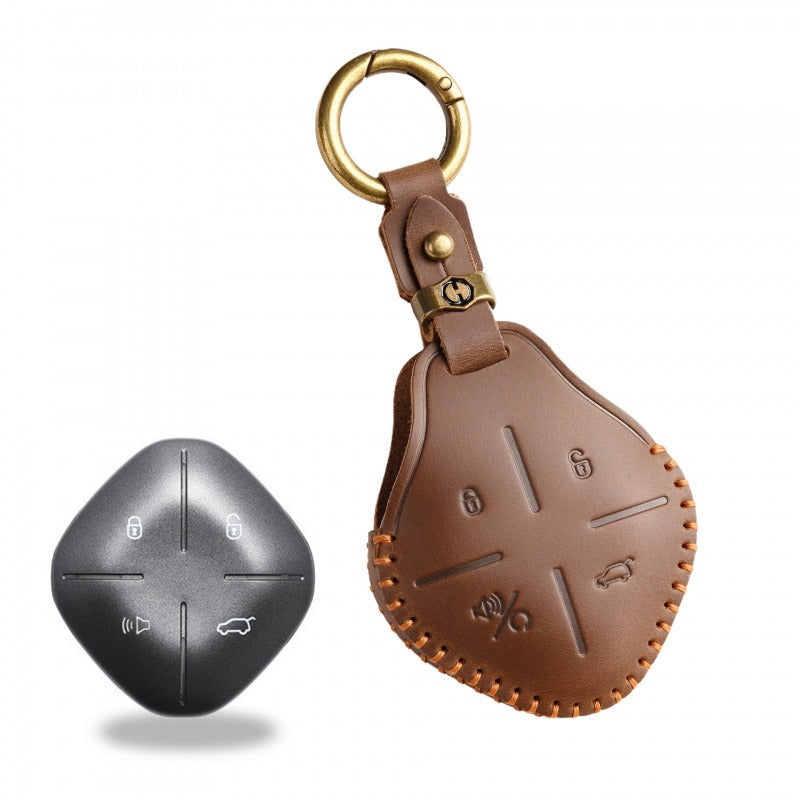Jetour Dasheng iDM Leather Key Case(#CY79) - Brown