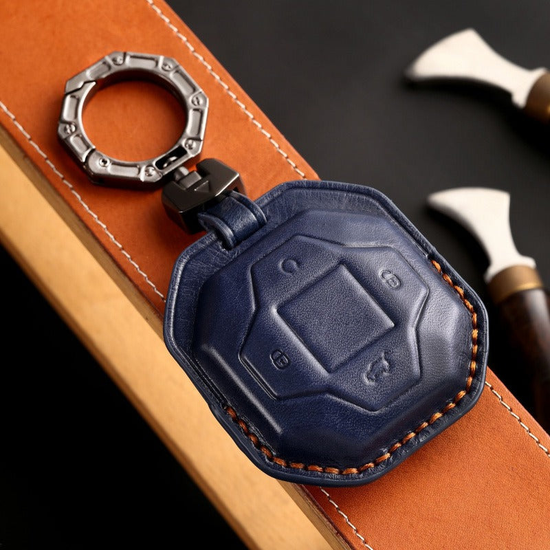 Jetour Traveler 3D Leather Key Case(#JE113) - Blue