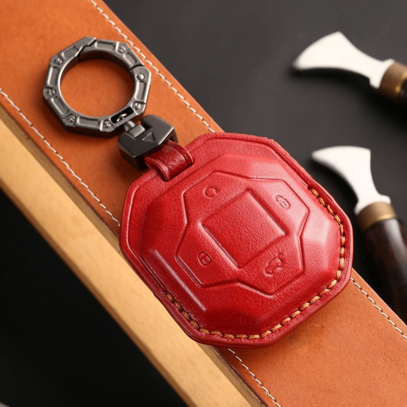 Jetour Traveler 3D Leather Key Case(#JE113) - Red