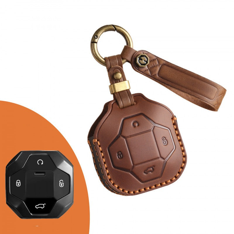 Jetour Traveler Discovery PRO Leather Key Case(#CY87) - Brown