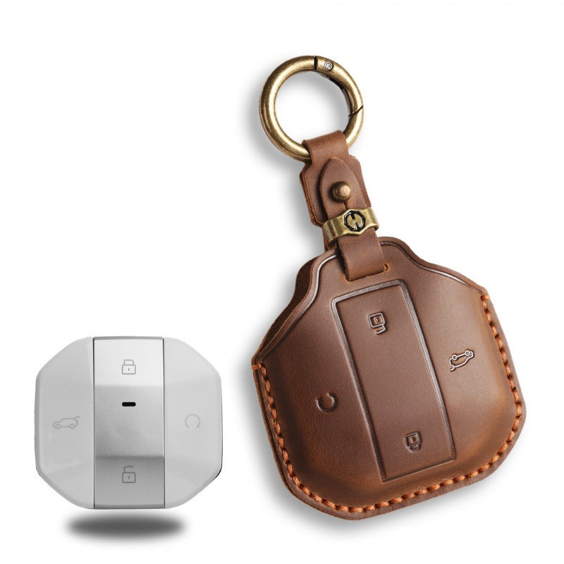 Jetour Traveler Handmade Leather Key Case Genuine Cowhide Cover(#JE108) - Blue