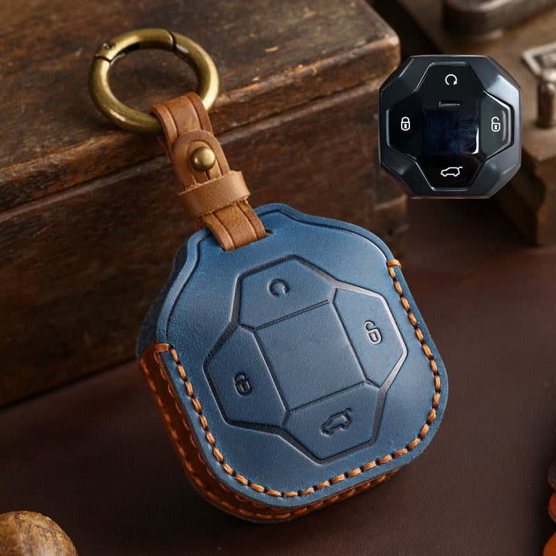 Jetour Traveler Traverse Discovery PRO Leather Key Case(#CY90) - Blue