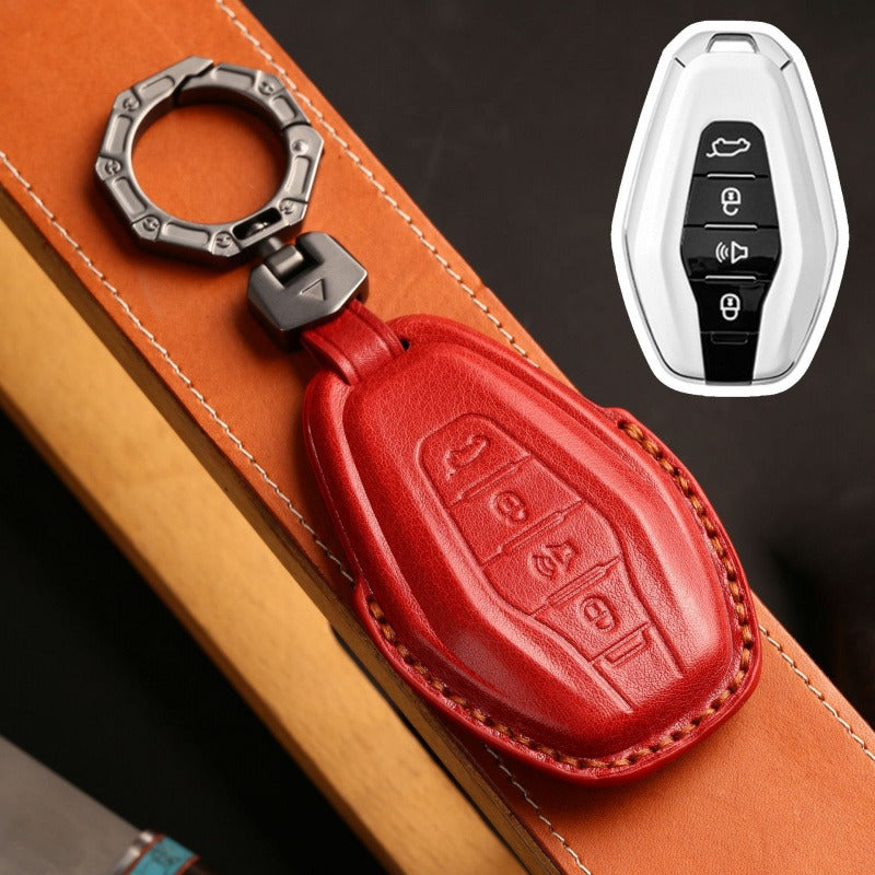 Jetour X70 Plus X90S X95 Wujie PRO Leather Key Case(#CY88) - Red