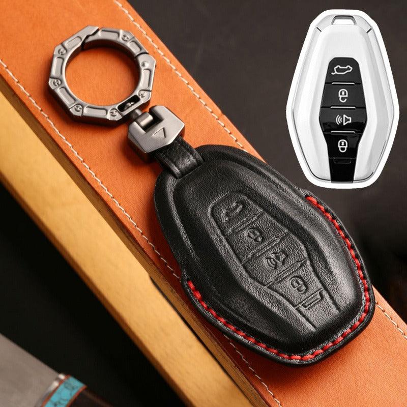 Jetour X70 Plus X90S X95 Wujie PRO Leather Key Case(#CY88) - Black