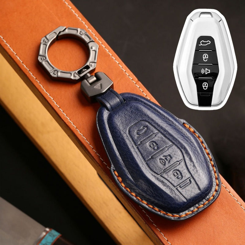 Jetour X70 Plus X90S X95 Wujie PRO Leather Key Case(#CY88) - Blue