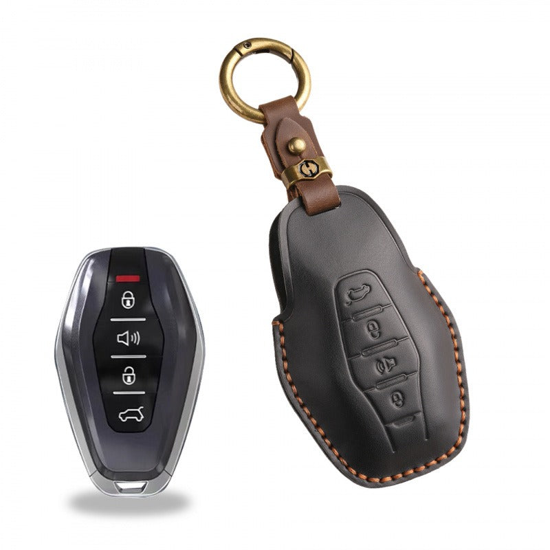 Jetour X90 X95 X70 Pro X70M Leather Key Case（#JE93) - Brown