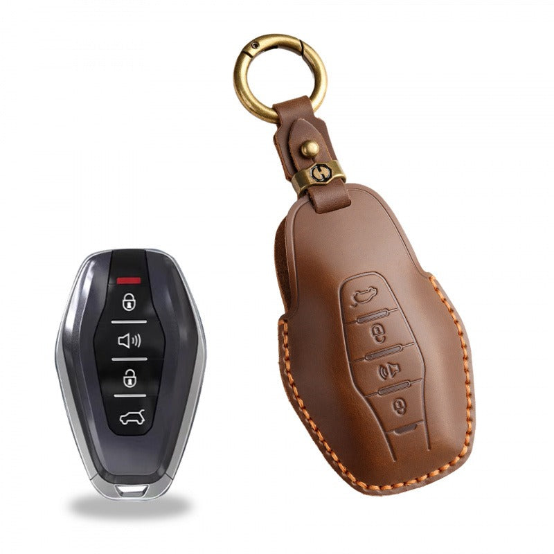 Jetour X90 X95 X70 Pro X70M Leather Key Case（#JE93) - Brown