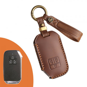 Kia Carnival Handmade Leather Key Case(#KA232) - Brown
