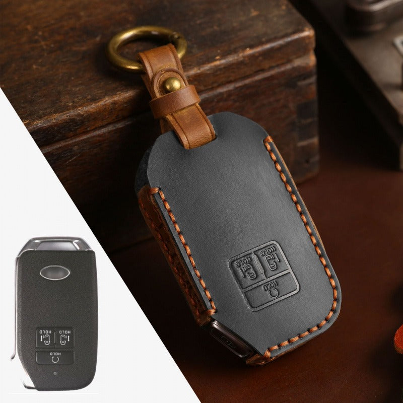 Kia Carnival Leather Key Case(#KA204) - Black