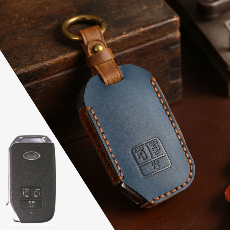 Kia Carnival Leather Key Case(#KA204) - Blue