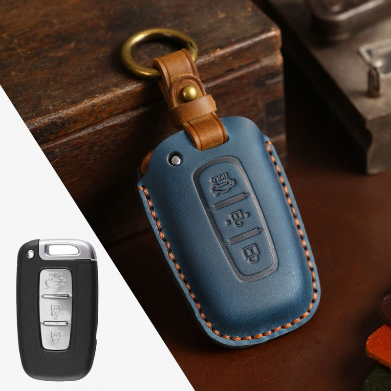 KIA Crazy Horse Leather Key Case（#KA224） - Blue