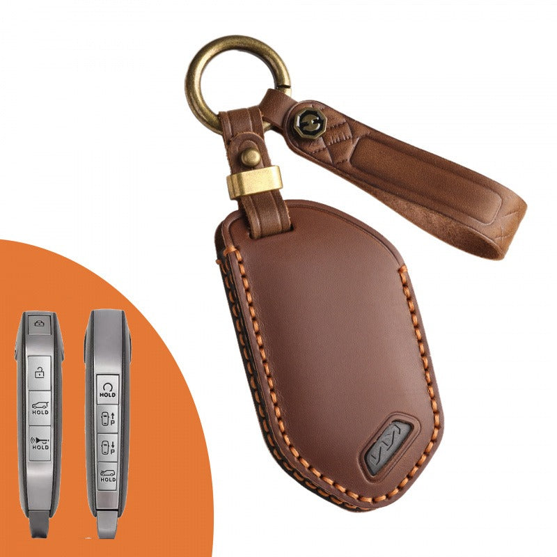 KIA Handmade Genuine Leather Key Case（#KA223） - Key-8 / Brown