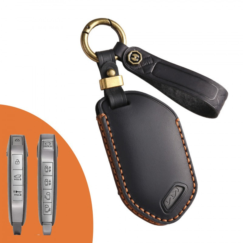 KIA Handmade Genuine Leather Key Case（#KA223） - Key-9 / Black